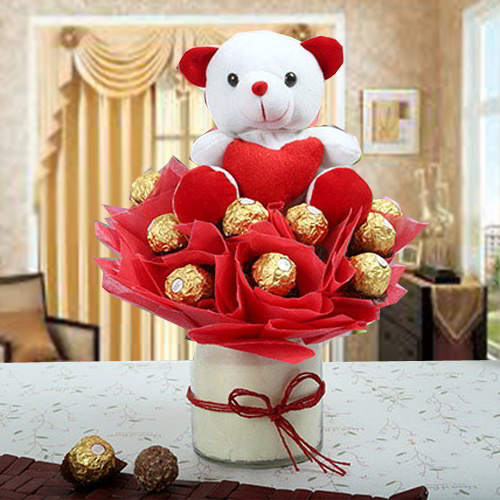 Surprise Gift of Chocolate with Teddy