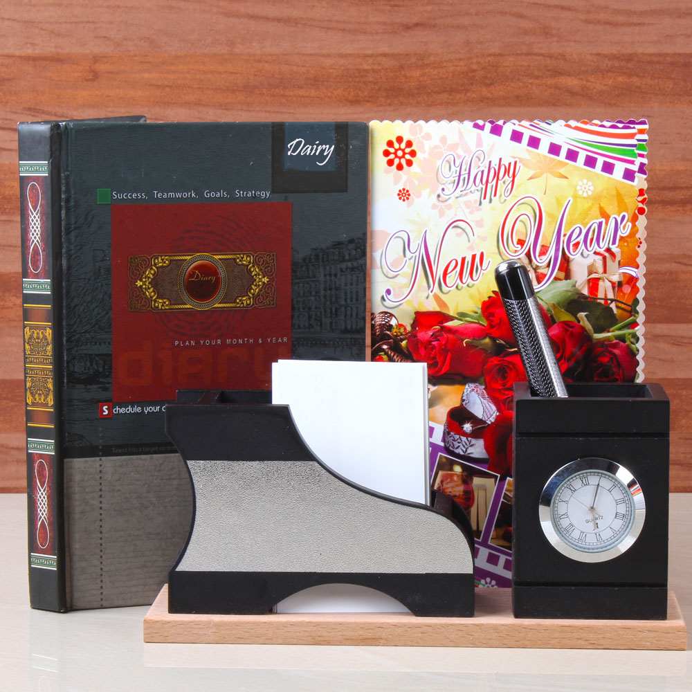 Diary Book and Watch with Pen Holder For New Year Gifting