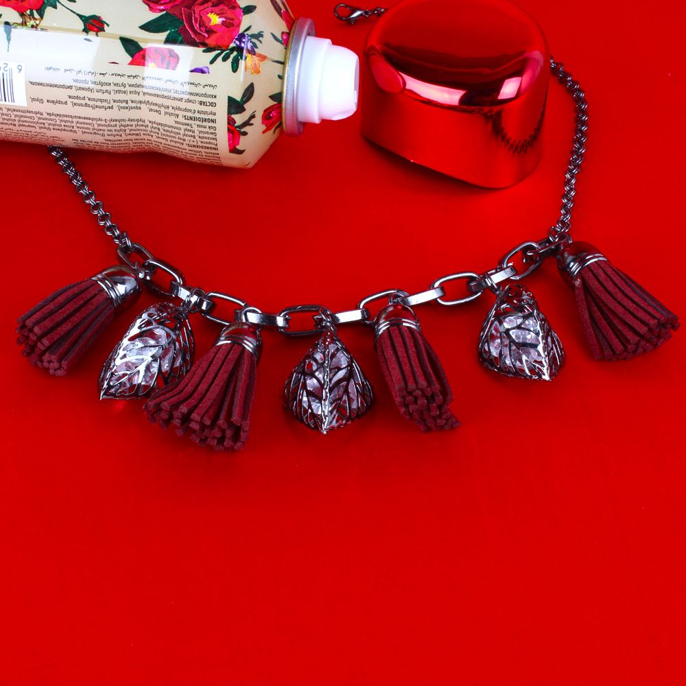 Mothers Day Gift of Leather Tassel Necklace