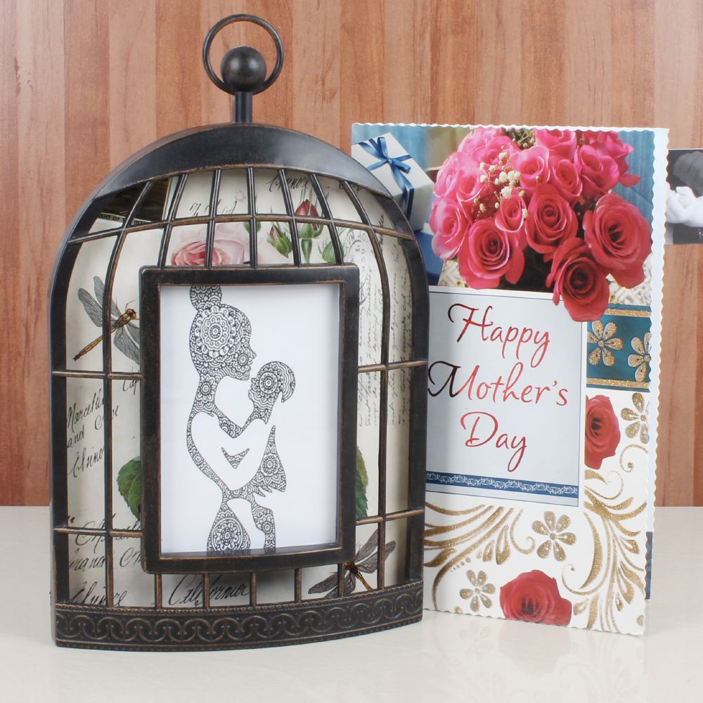 Cage Frame with Mothers Day Greeting Card