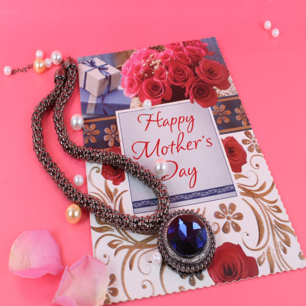 Beautiful Necklace with Mothers Day Greetings