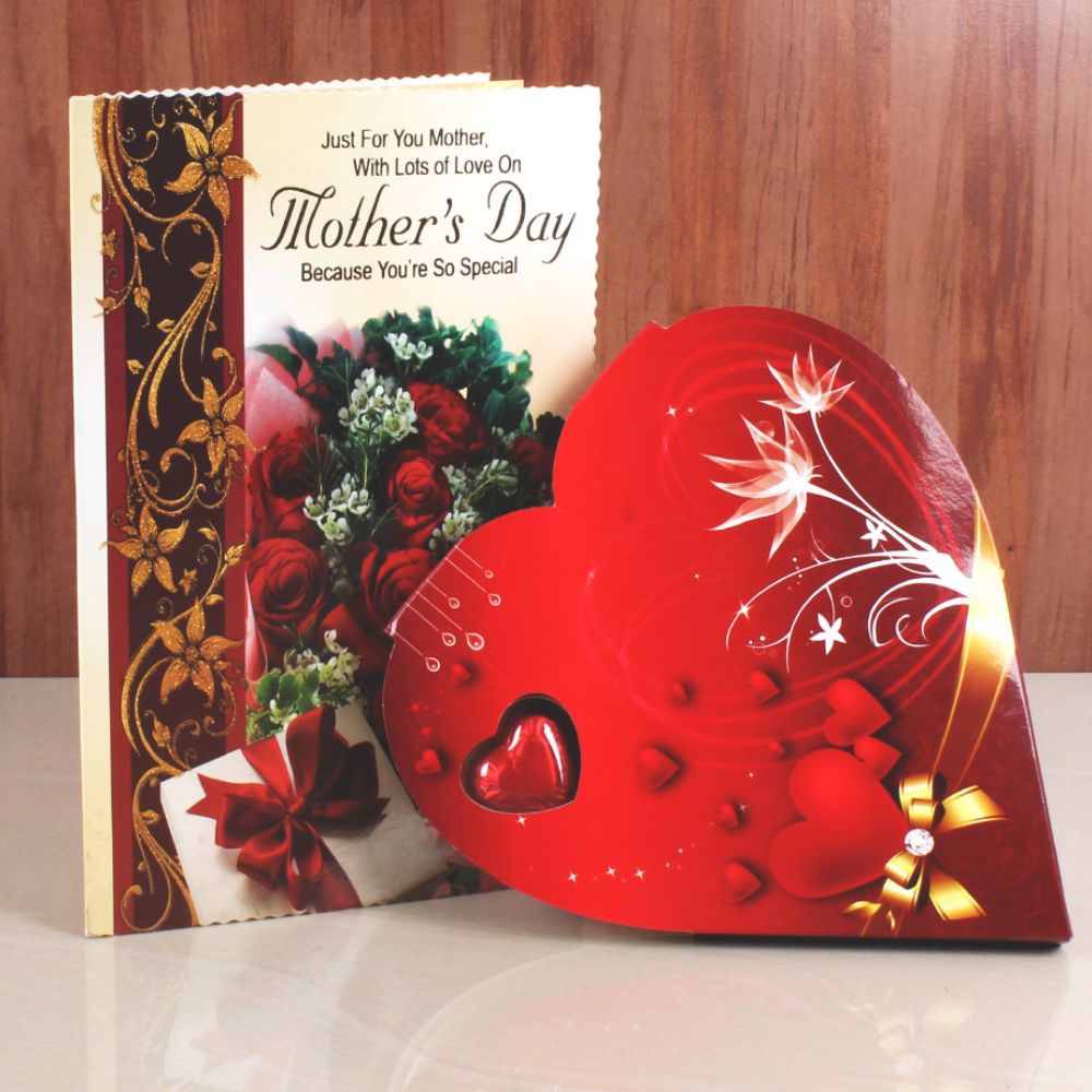 Heart Shape Chocolate Pack with Greeting Card