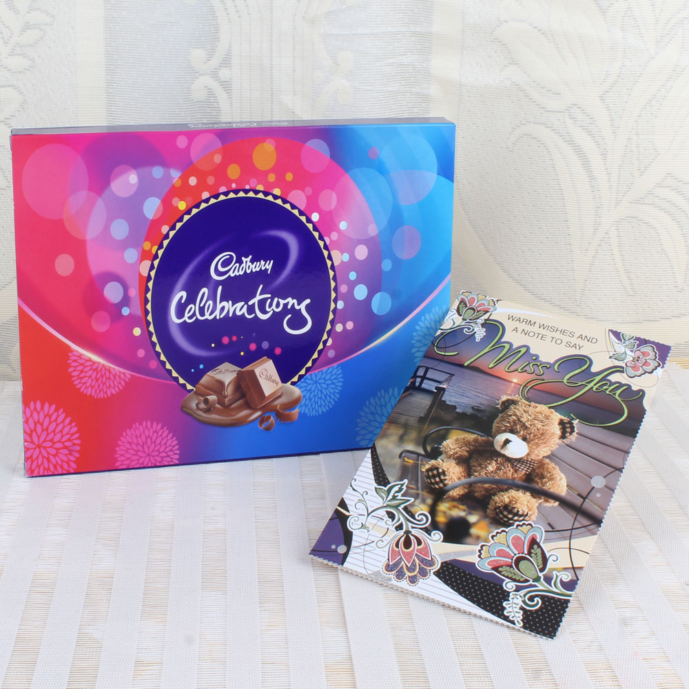 Miss you Card with Cadbury Celebration Box
