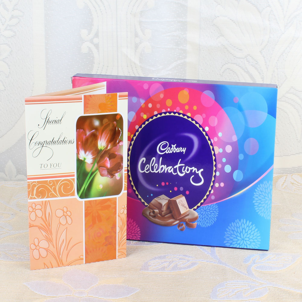 Congratulations Greeting Card with Cadbury Celebration Box