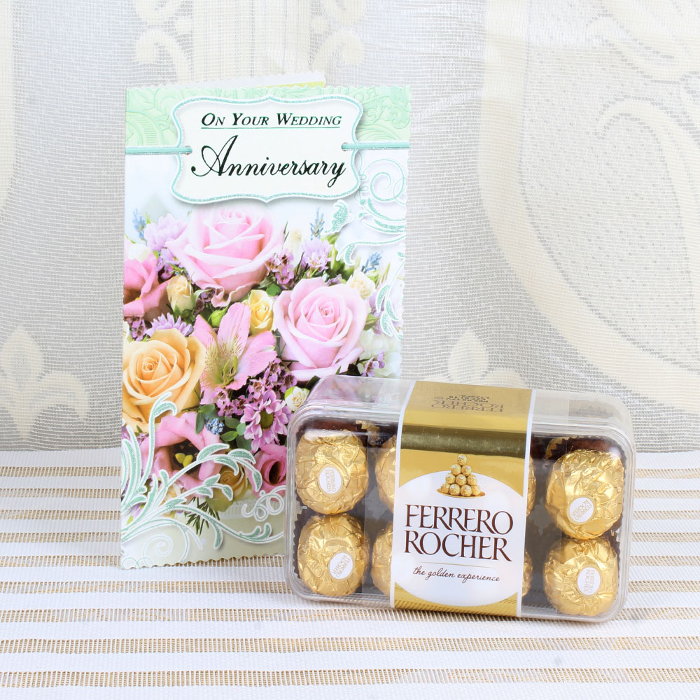 Anniversary Card with Ferrero Rocher Box