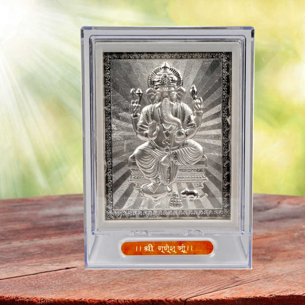 Silver Plated Acrylic Ganesh Frame