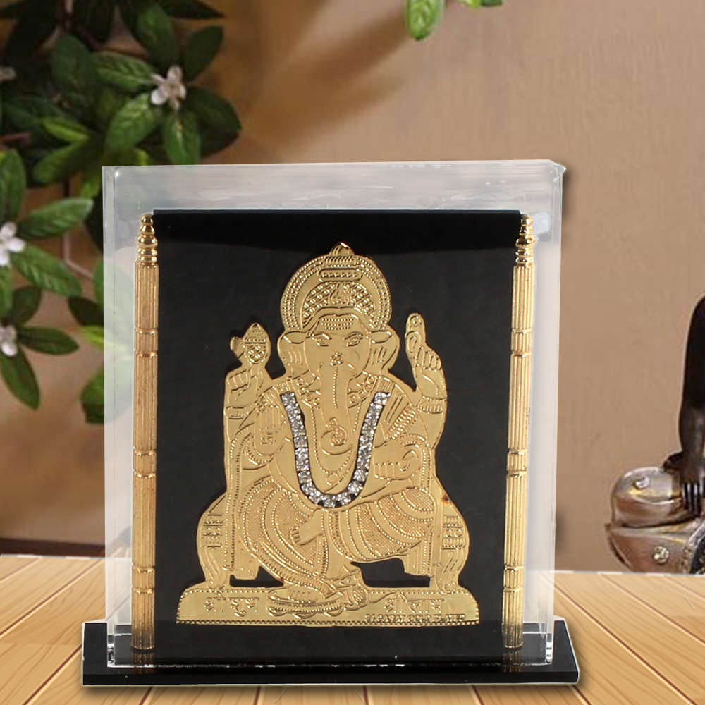 Gold Plated Ganesha Cabinet Stand
