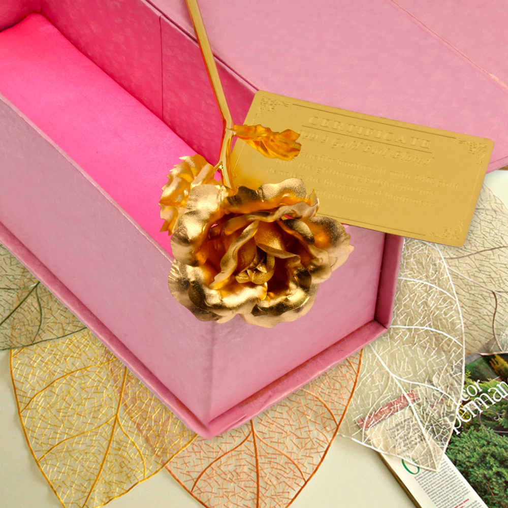 Gold Plated Single Rose with Gift Box