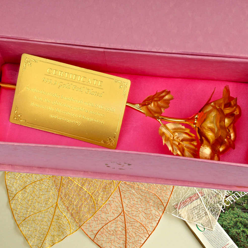 Gold Plated Single Rose with Gift Box