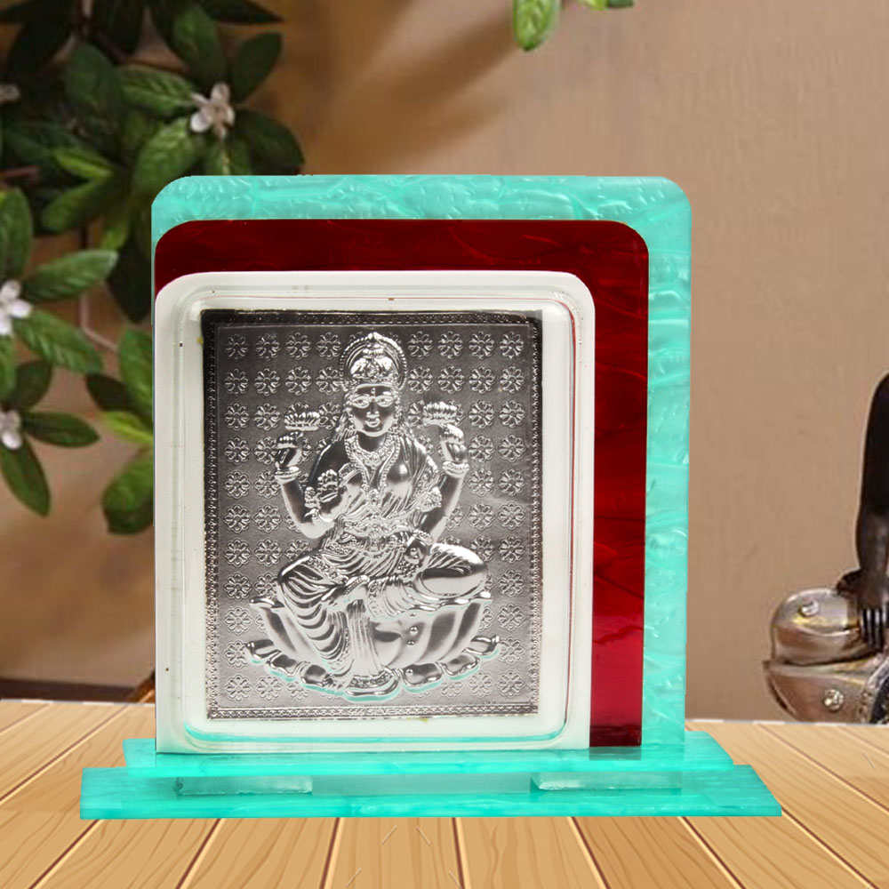 Acrylic Frame of Silver Plated Laxmi