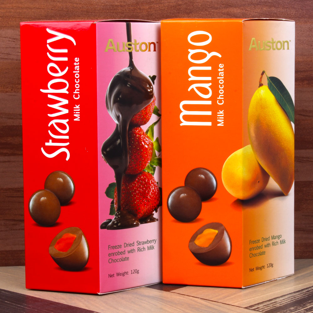 Auston Strawberry and Mango Malaysia Milk Chocolates