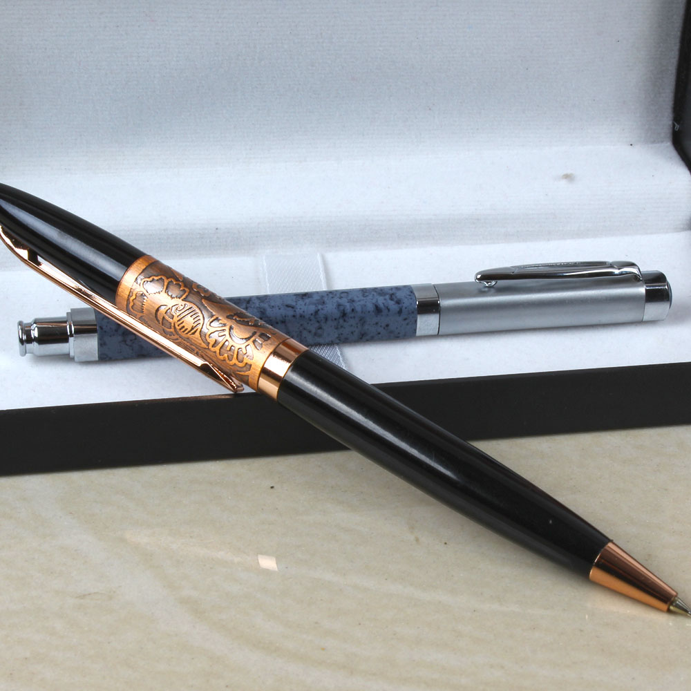 Peacock Shape Floral Designer Pen with Marbel Print Pen