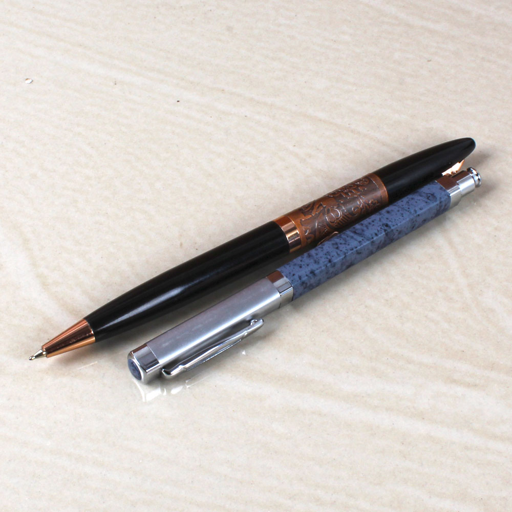 Peacock Shape Floral Designer Pen with Marbel Print Pen