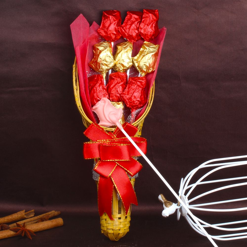 Rose Shaped Homemade Chocolates Bouquet