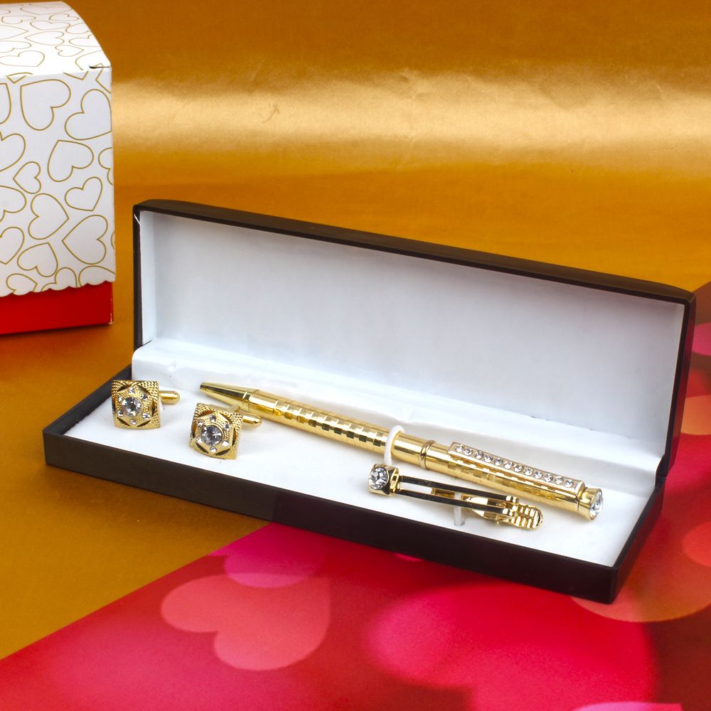 Royal Golden Pen with Tie Pin and Cufflinks