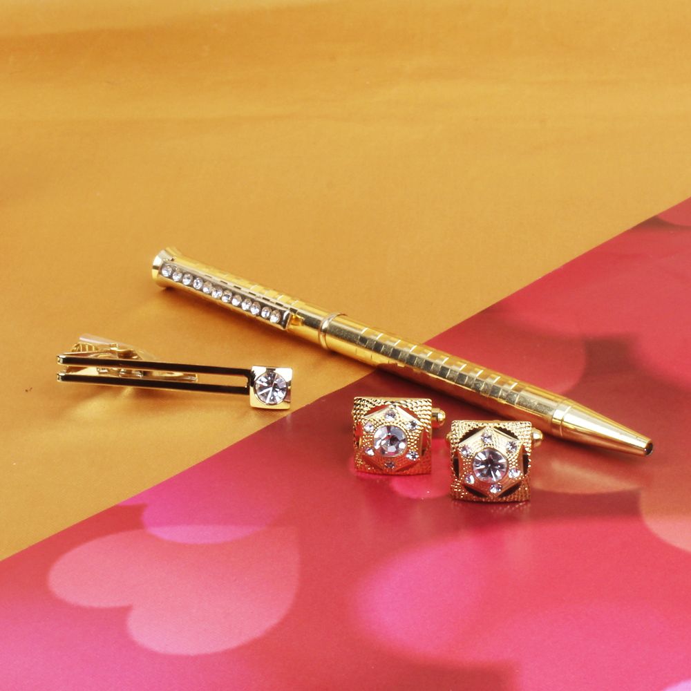 Royal Golden Pen with Tie Pin and Cufflinks
