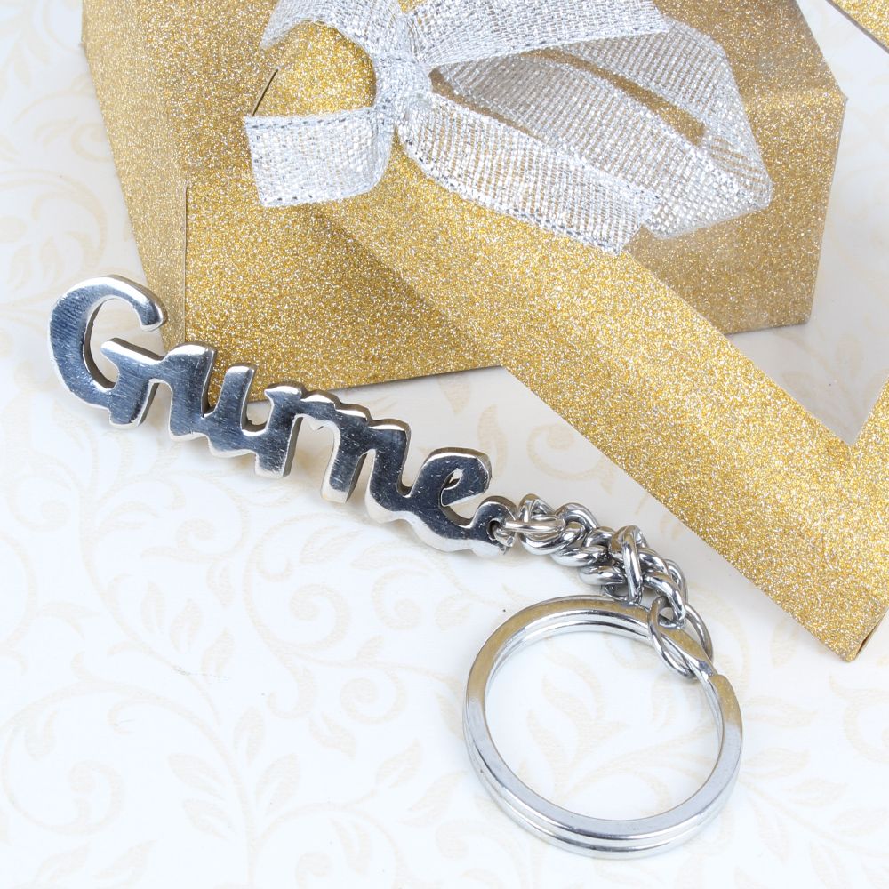 Personalised Cursive Script Brass Keychain