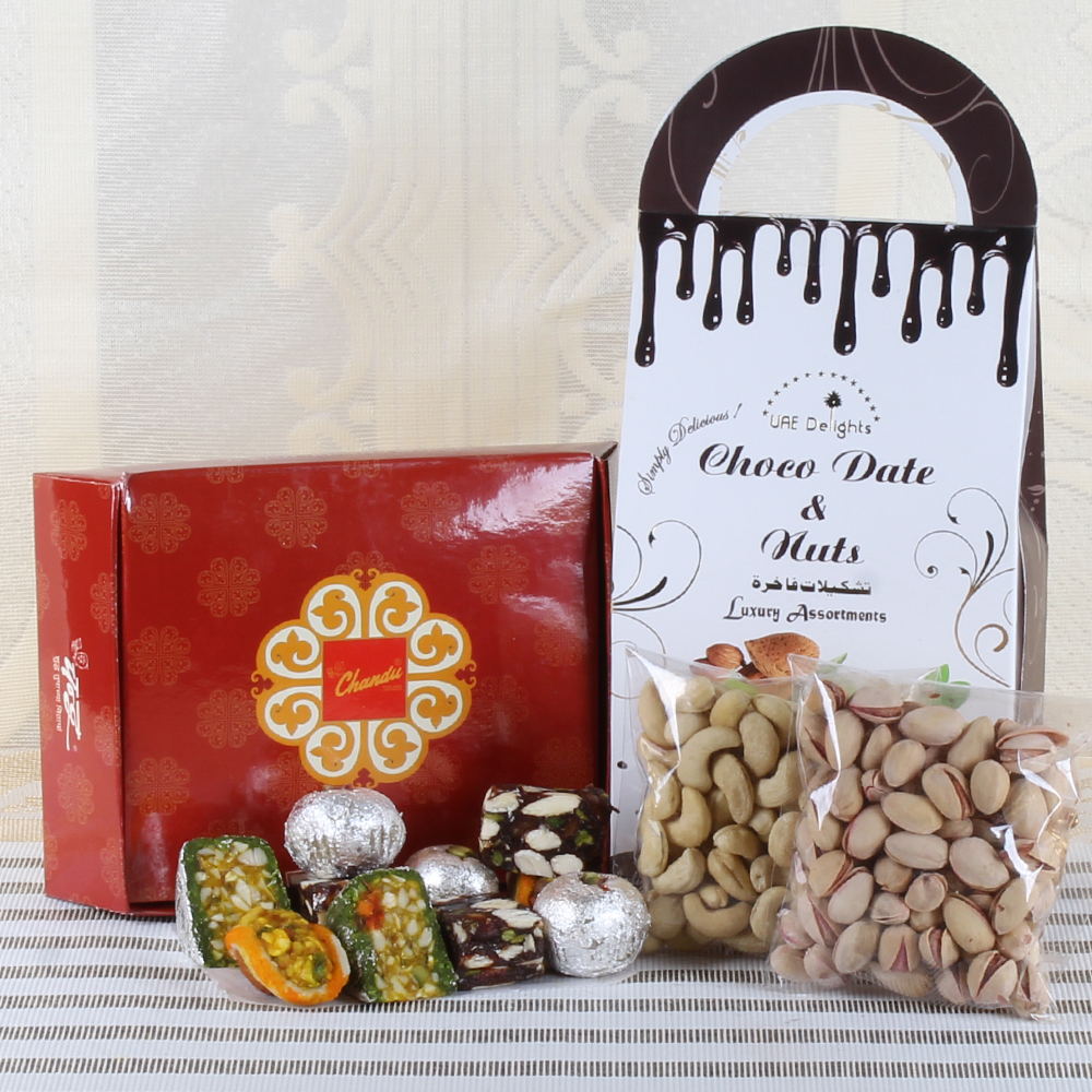 Assorted Sweets and Dry fruit with Chocolate