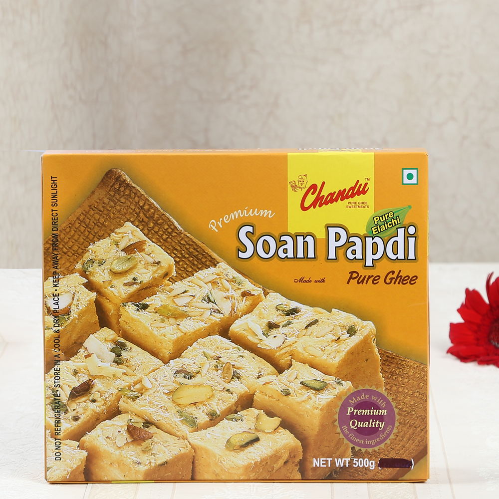 Half kg Pure Ghee Soan Papdi Box