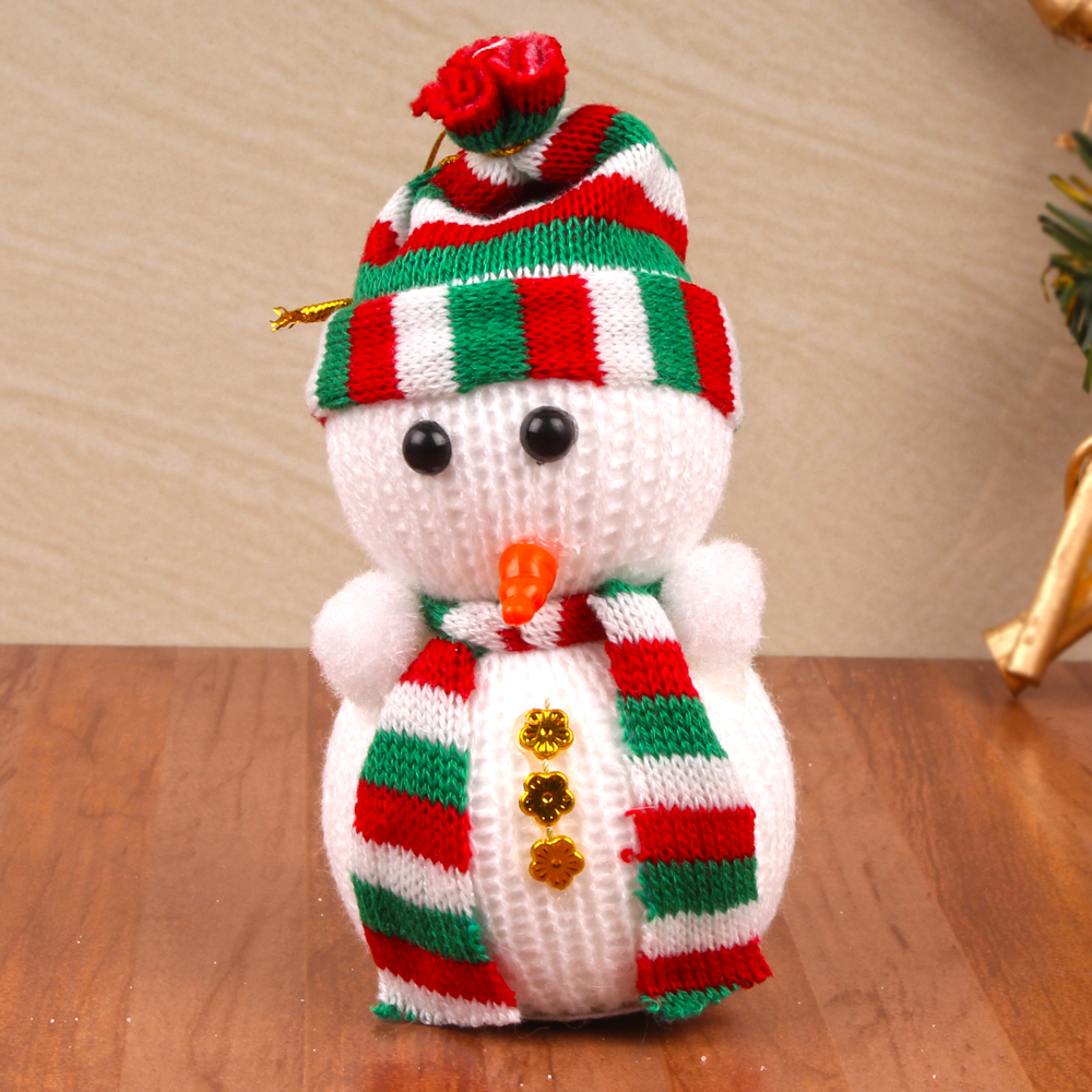 Cute Snow Men with Christmas Greeting Card