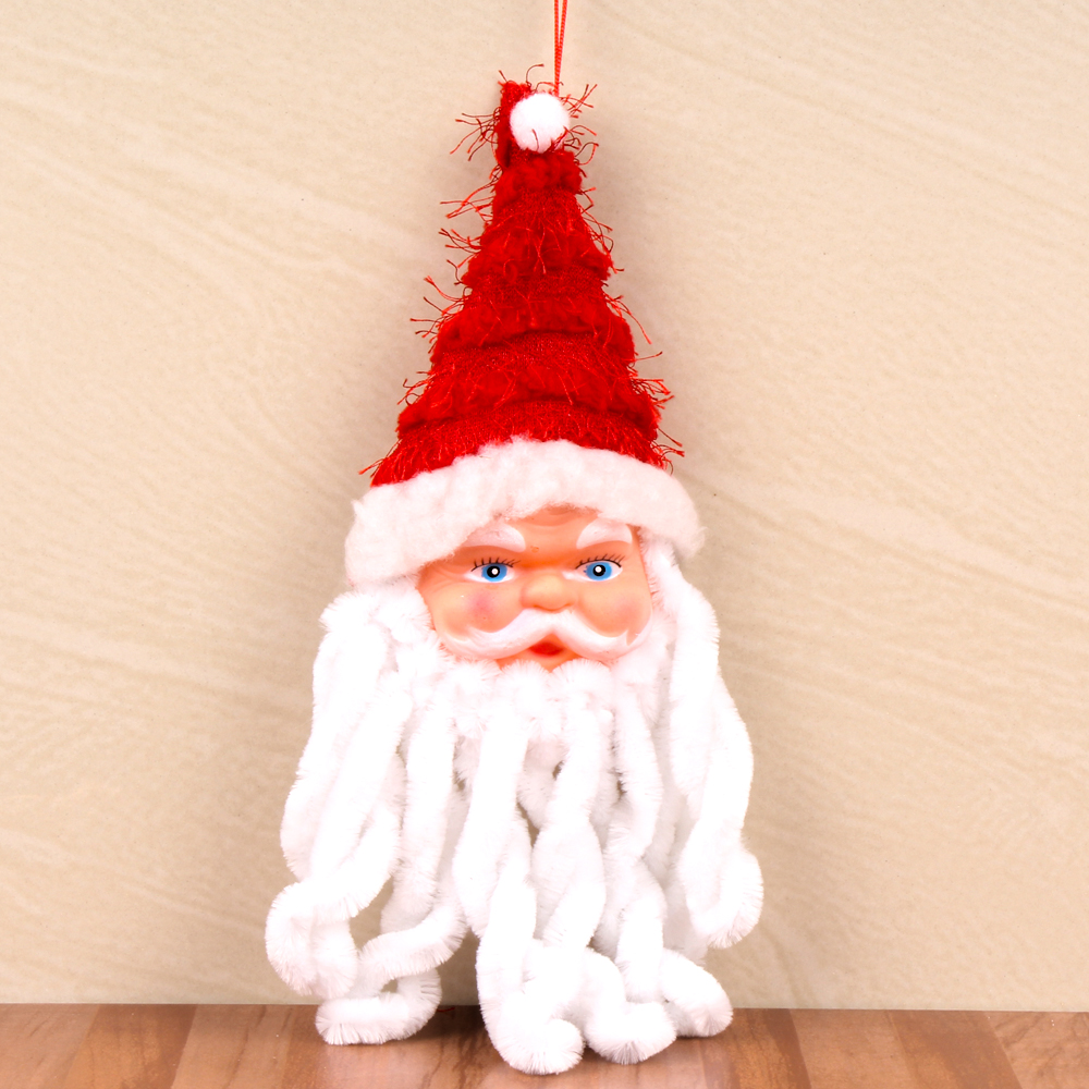 Cute Santa Claus Face with Christmas Greeting Card