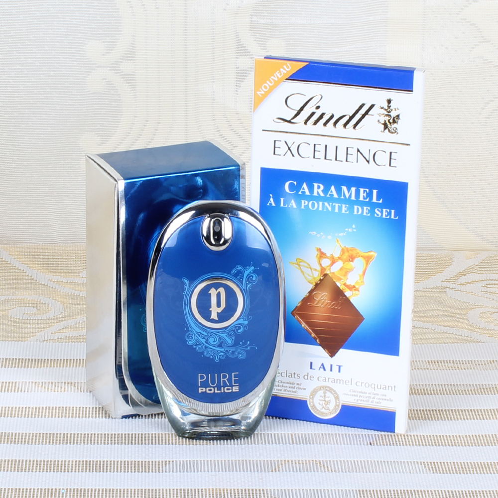Combo of Lindt Chocolate with Perfume