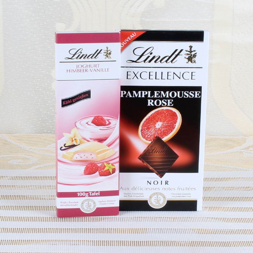 Lindt Excellence Pamplemousse with Lindt Himbeer Vanille