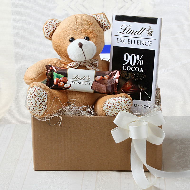 Lindt Chocolates with Teddy in a Box