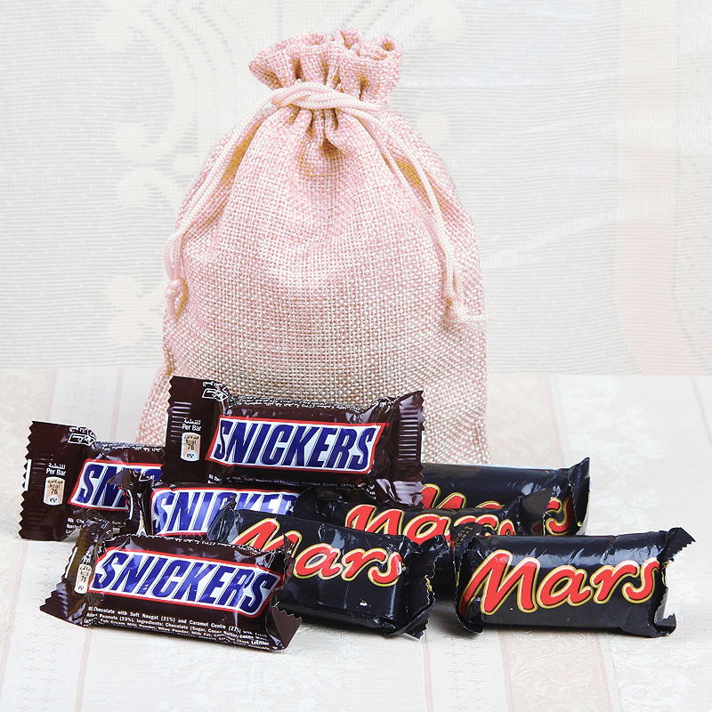 Snikers and Mars Chocolate in a Potli