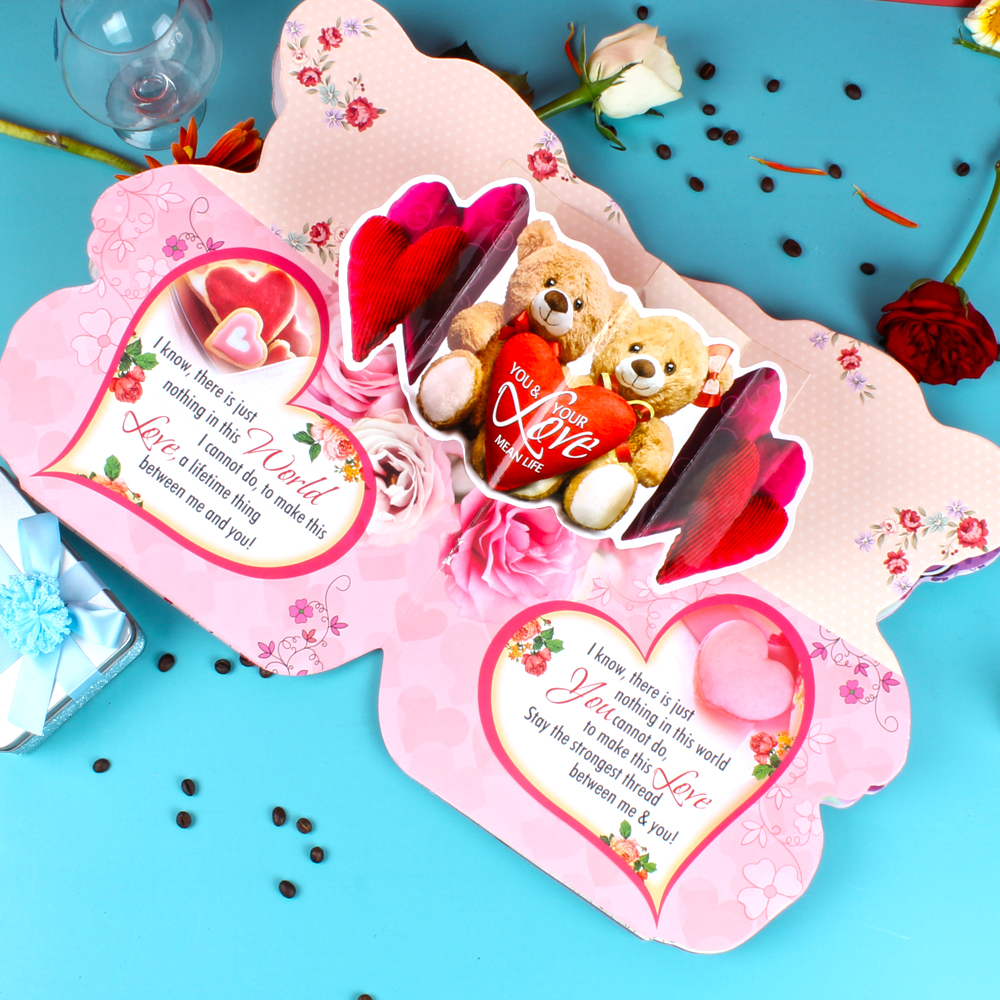 Monthly Message of Love Teddy Bear Shape Big Card