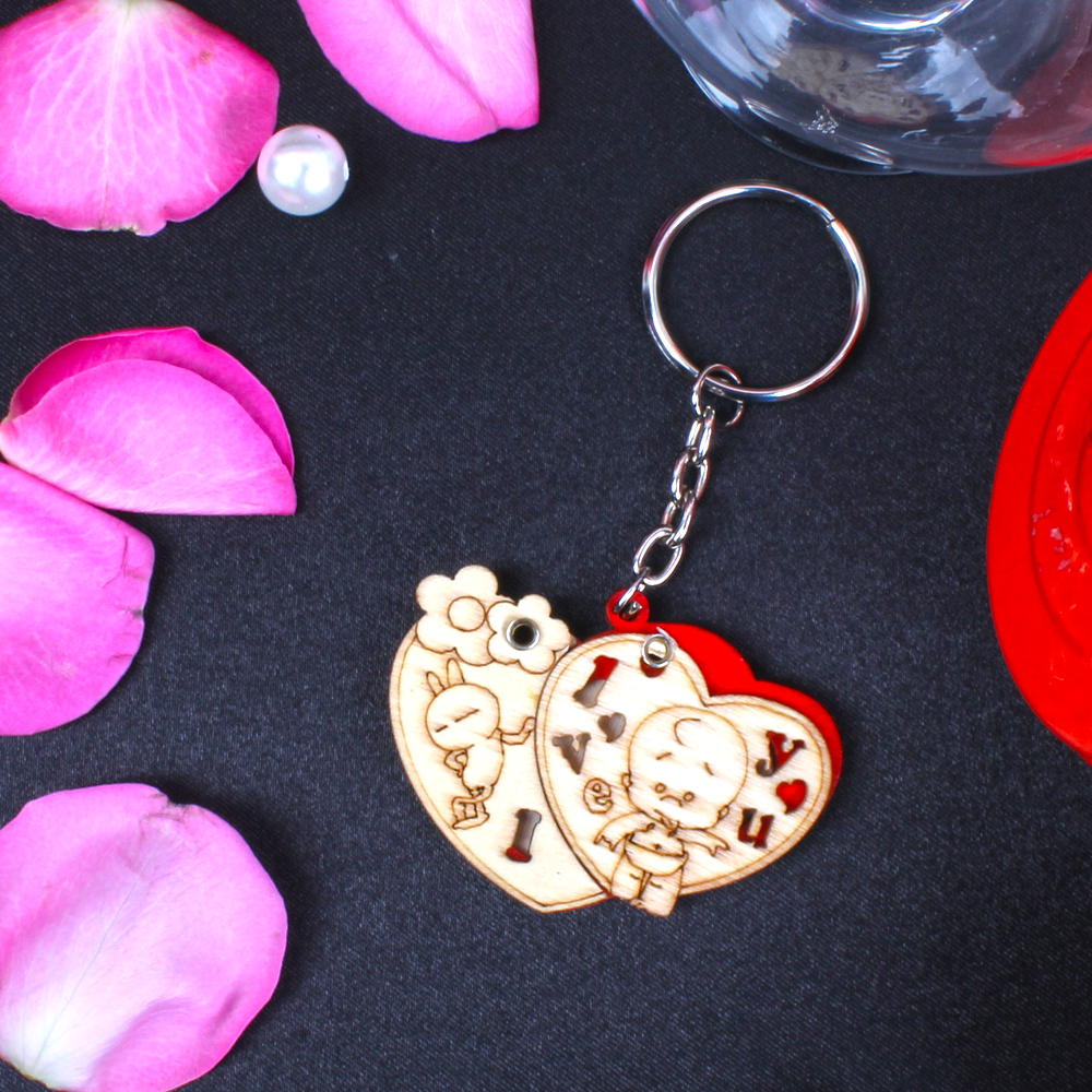 Two Loving Hearts Key Chain