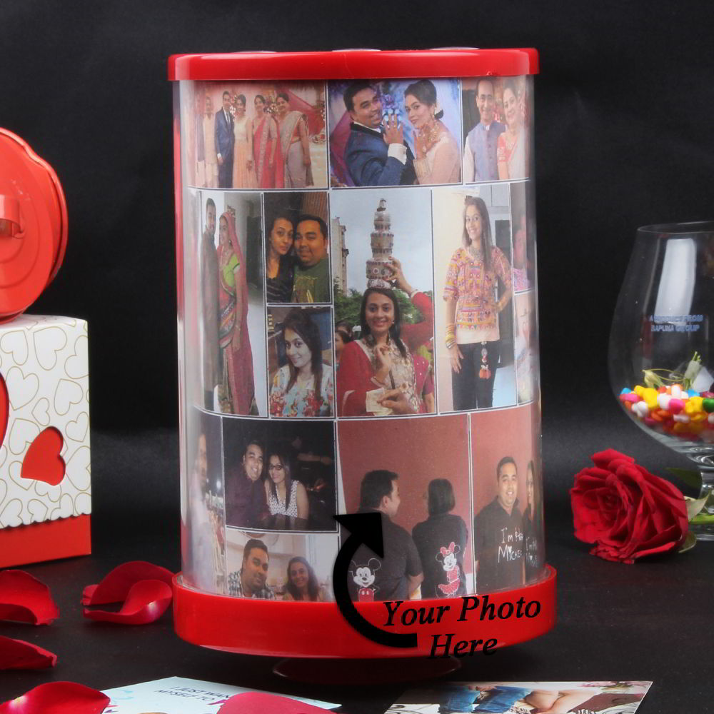 Personalized Panoramic Rotation Photo Frame with light