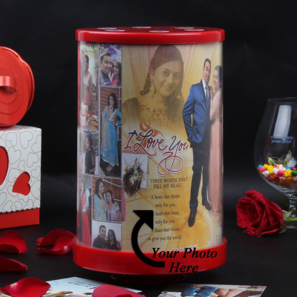 Personalized Panoramic Rotation Photo Frame with light