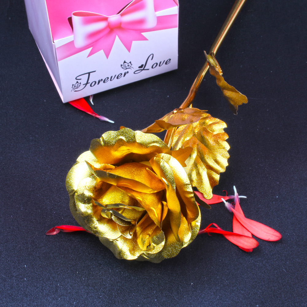 Gold Plated Golden Rose Valentine Gift For My Love