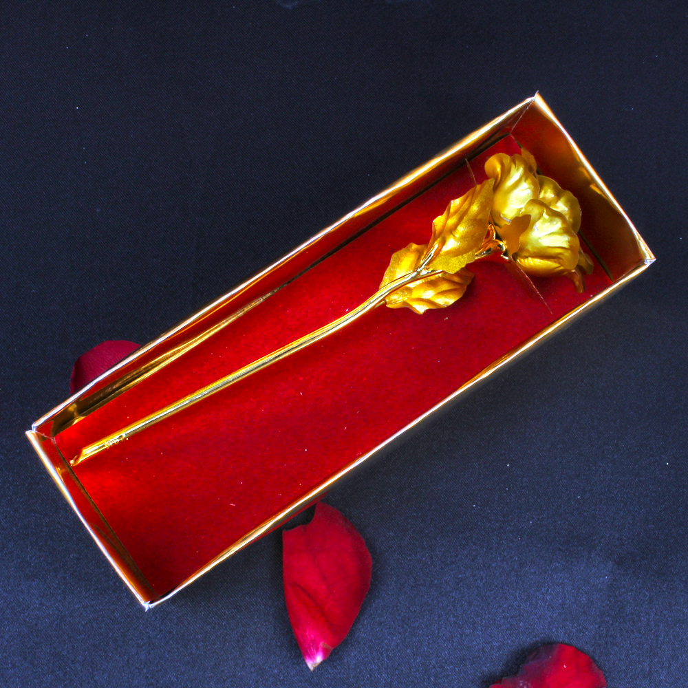 Gold Plated Golden Rose Valentine Gift For My Love