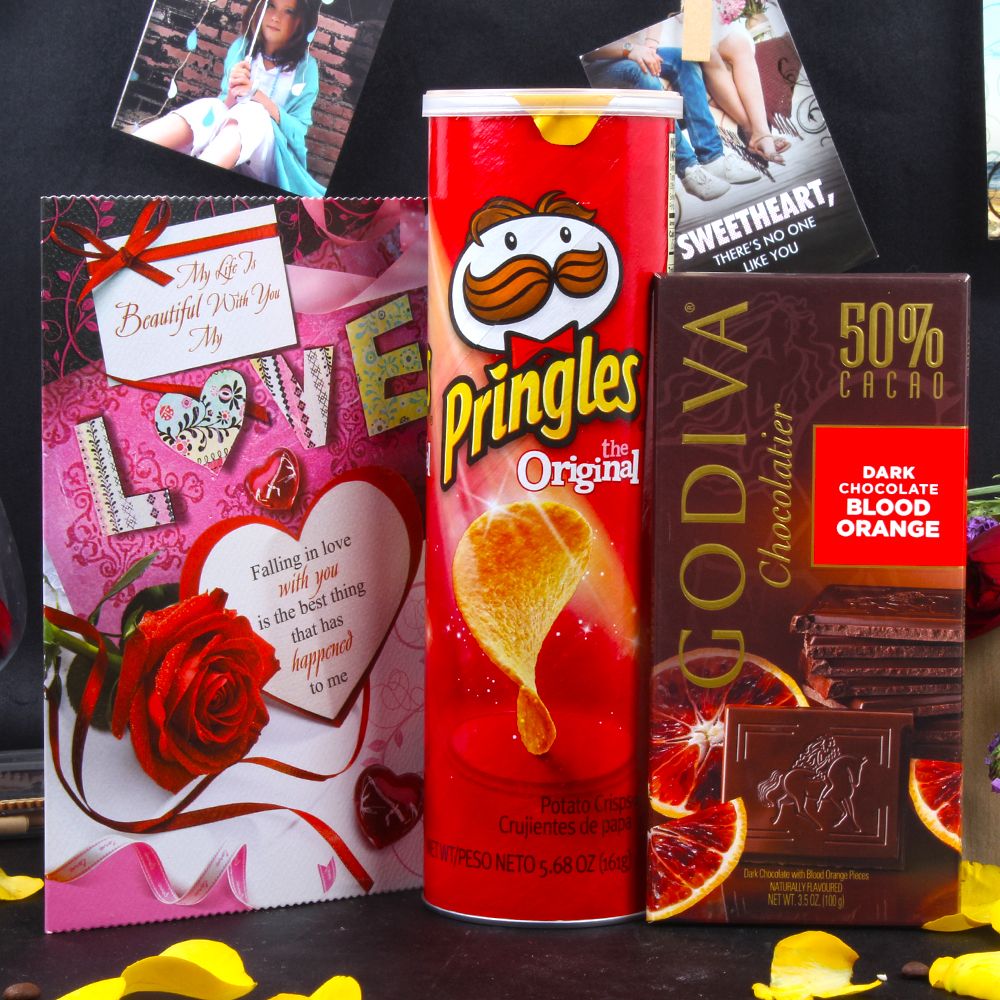 Valentine Special Godiva Chocolatier and Pringles Chips Combo