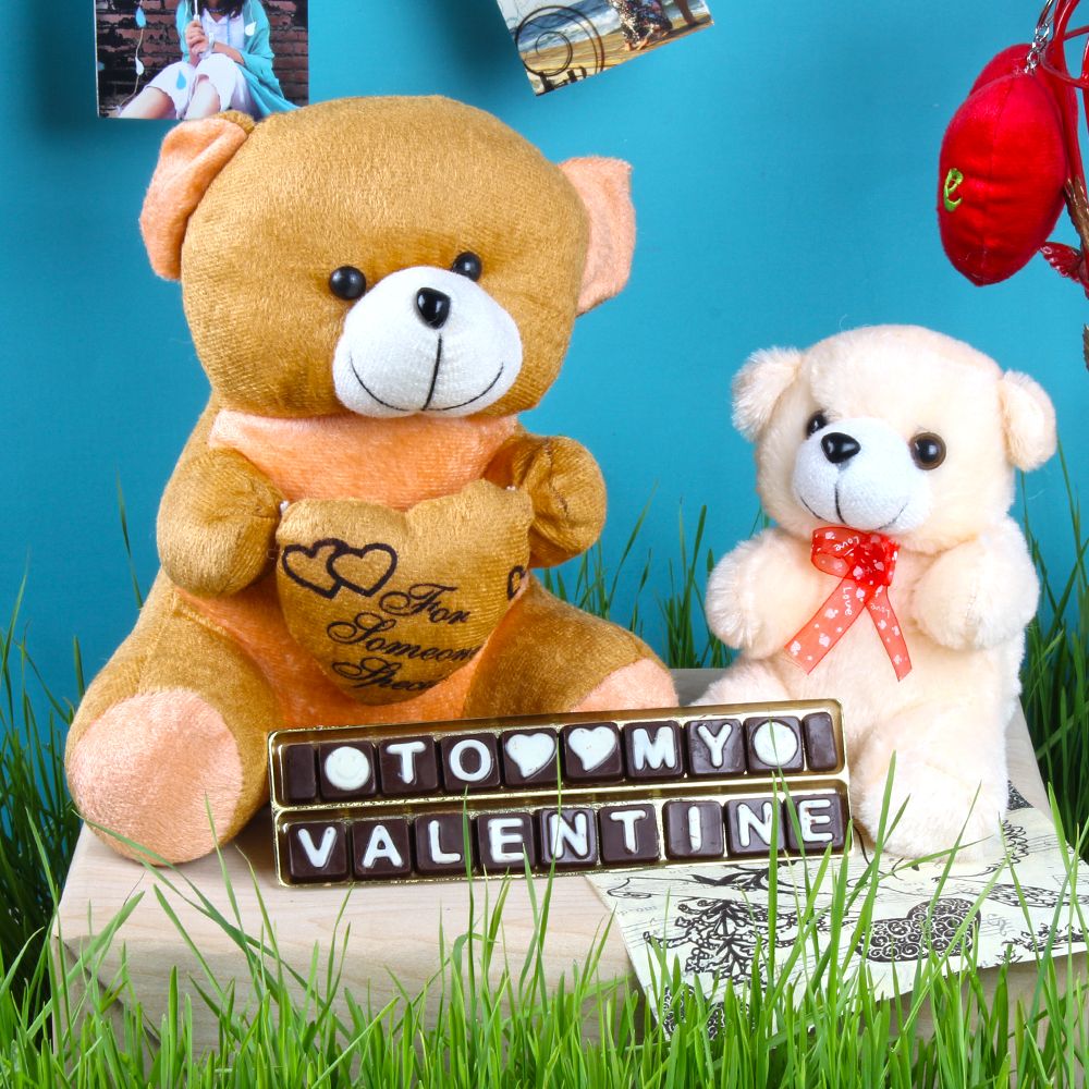 My Valentine Homemade Chocolate with Teddy Bear