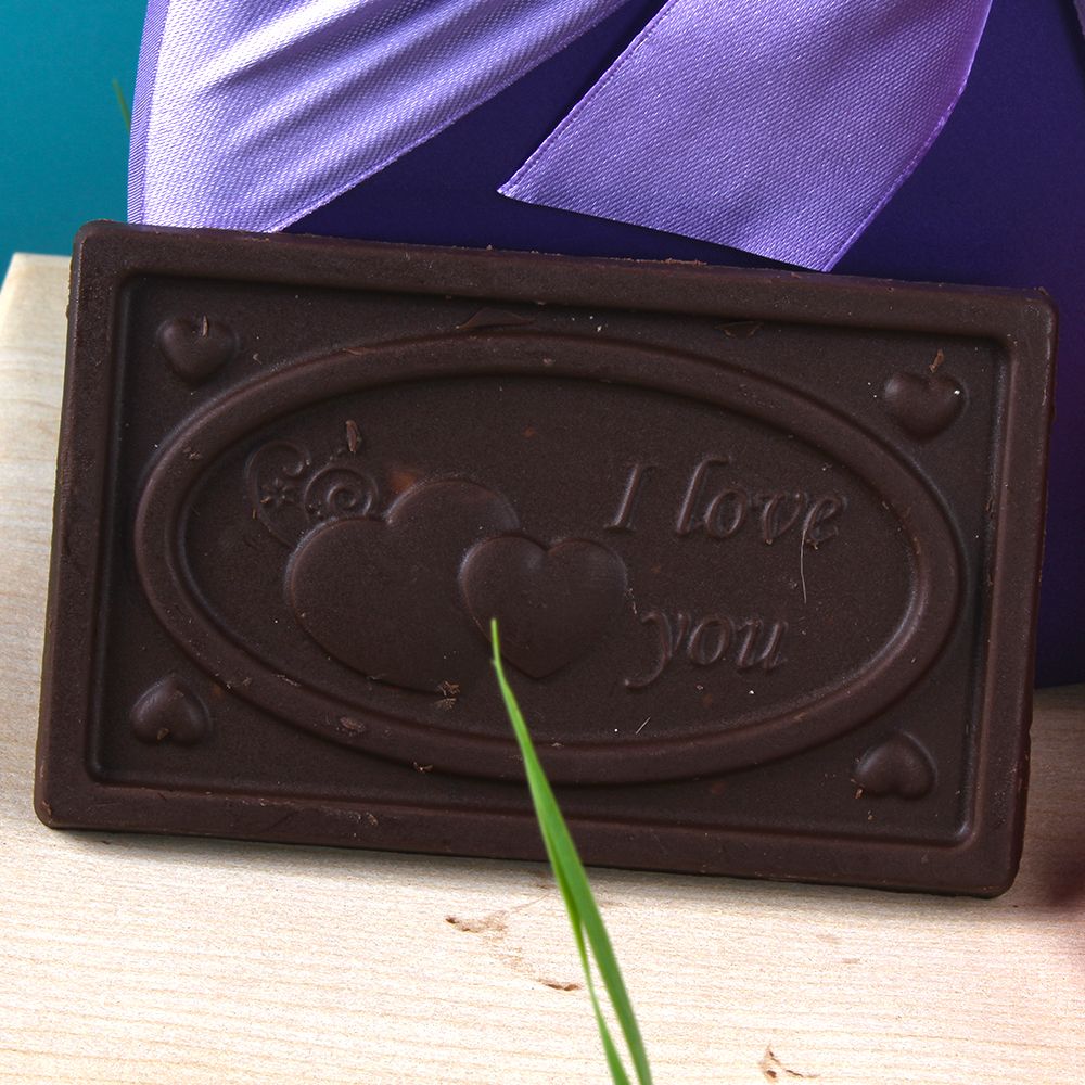 Homemade Chocolate and Bars in a Gift Box with Small Love Heart