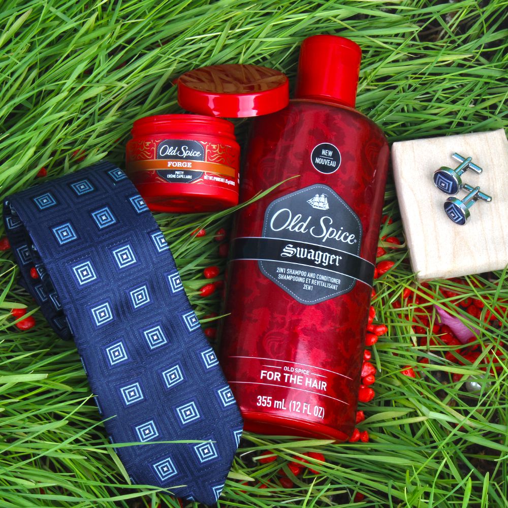 Tie Cufflink Gift Set with Old Spice Swagger Body Wash and Original After Shave