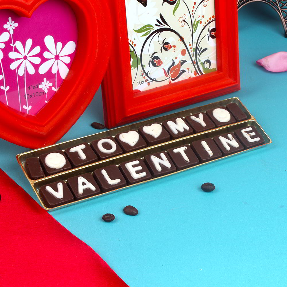 Love Trio Photo Frame with Valentine Home Made Chocolate Bar