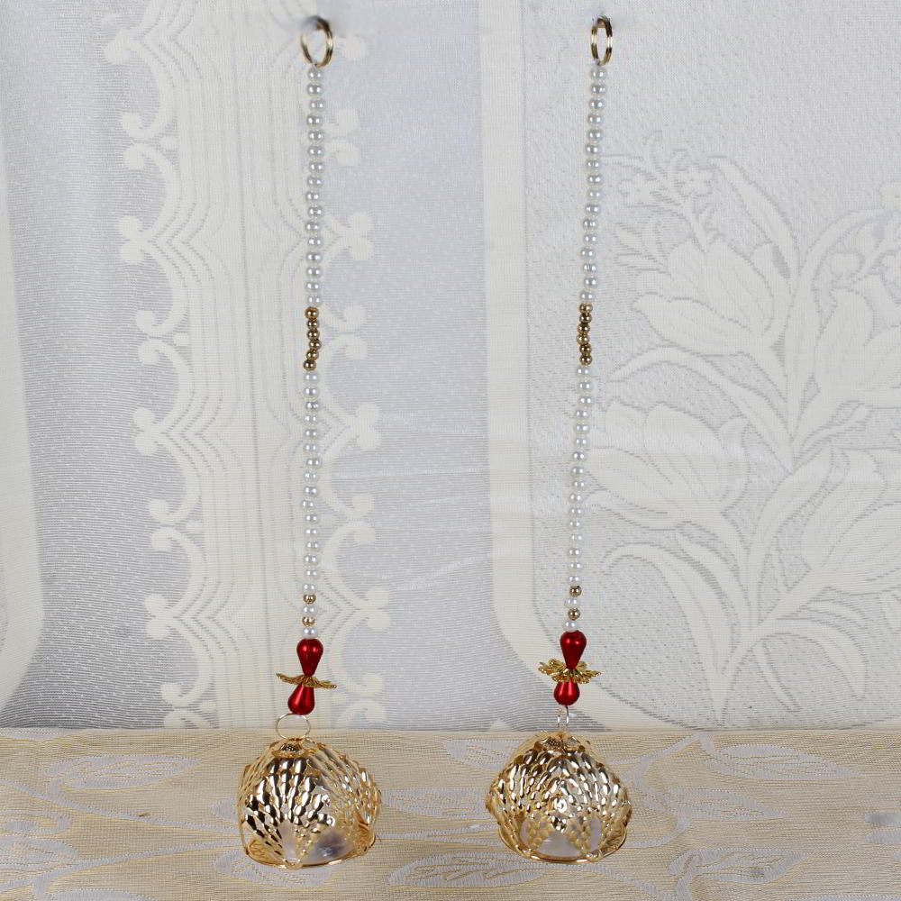 Diwali Special Pearl and Golden Beads String Door Hanging