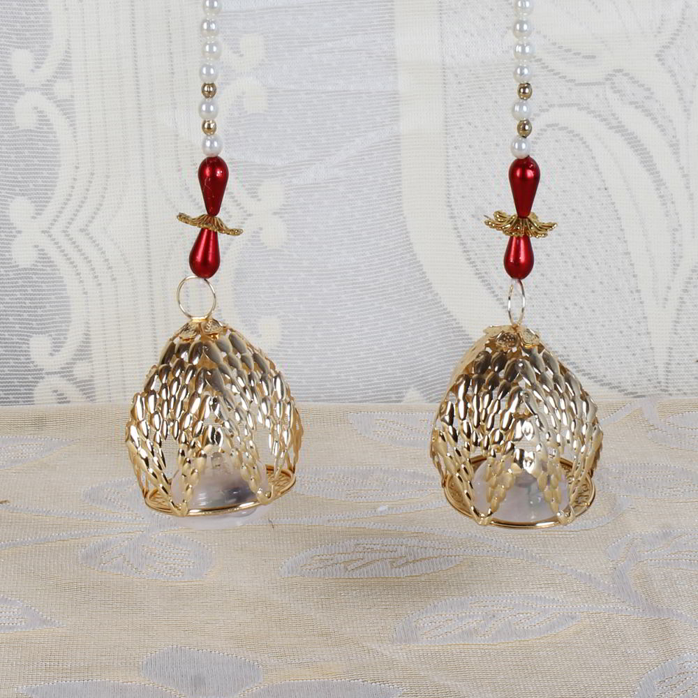 Diwali Special Pearl and Golden Beads String Door Hanging