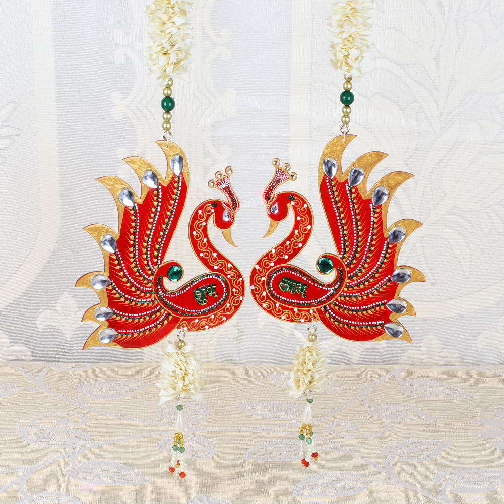 Peacock Design of Shubh Labh Door Hanging