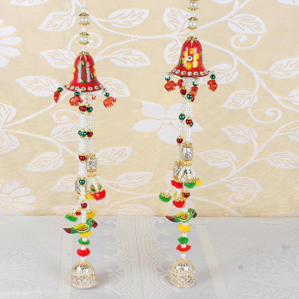 Diwali Colorful Gonda Pearl String Long Door Hanging