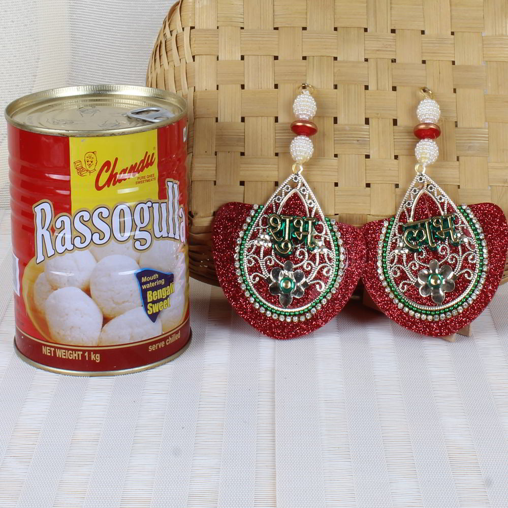 Shubh Labh Wall Hanging and Rasgulla Sweets