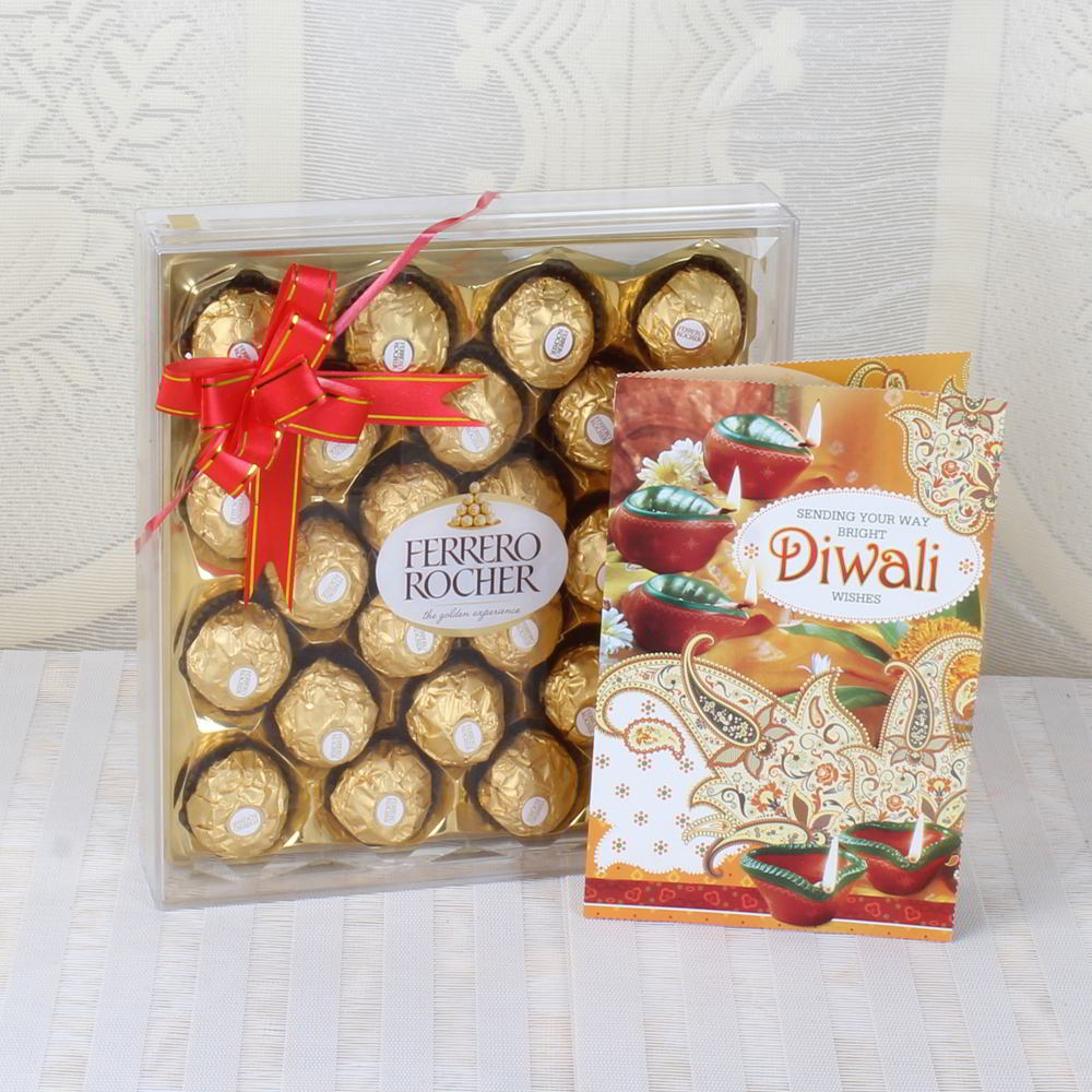 Ferrero Rocher Chocolate Gift Pack with Diwali Card
