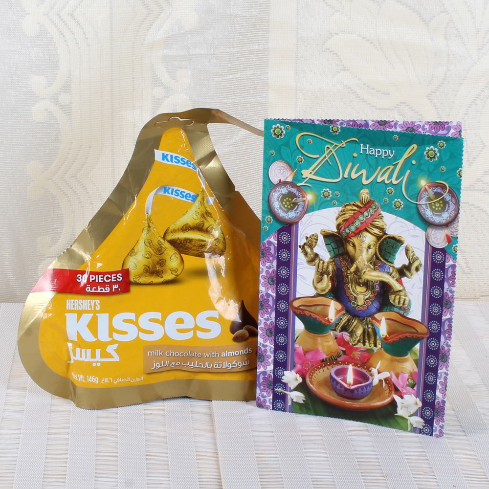 Hersheys Kisses Chocolate with Diwali Card