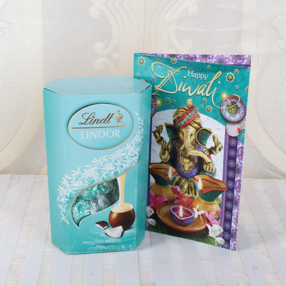 Lindt Lindor Coconut Chocolate with Diwali Greeting Card