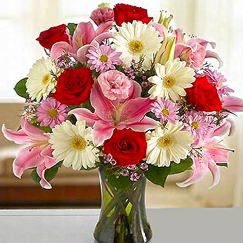 Vase Arrangement Of 20 Mix Flowers