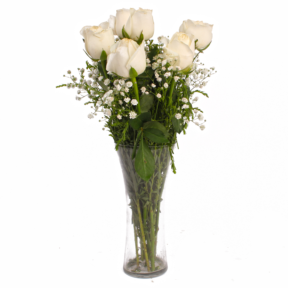 White Roses in a Vase